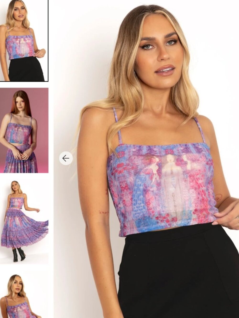 Blackmilk The Three Perfumes Sheer Cropped Cami NWT Sz L